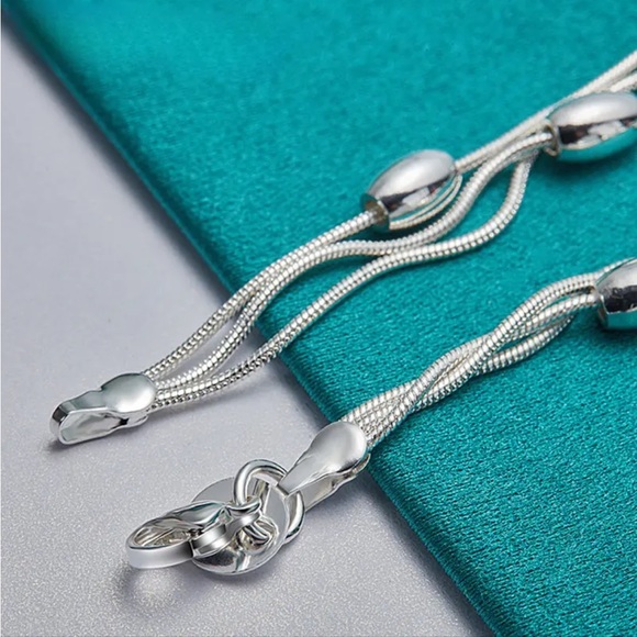 Sterling Silver Multi Layer Thin Chain Bracelet - Picture 3 of 5